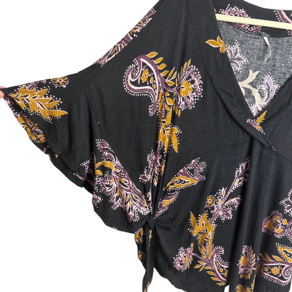 Free People Maui Wowie Oversized Floral Print V Neck Boho Style Top Size Small - Picture 6 of 11